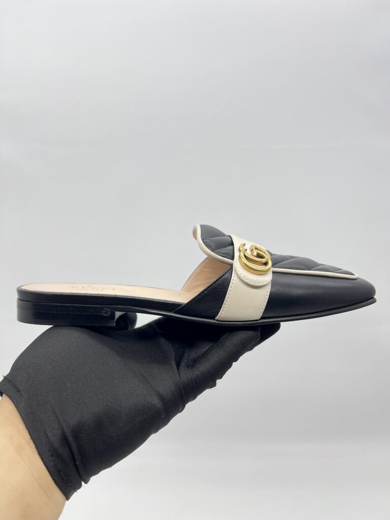 Gucci GG Slide Sandal Black White
