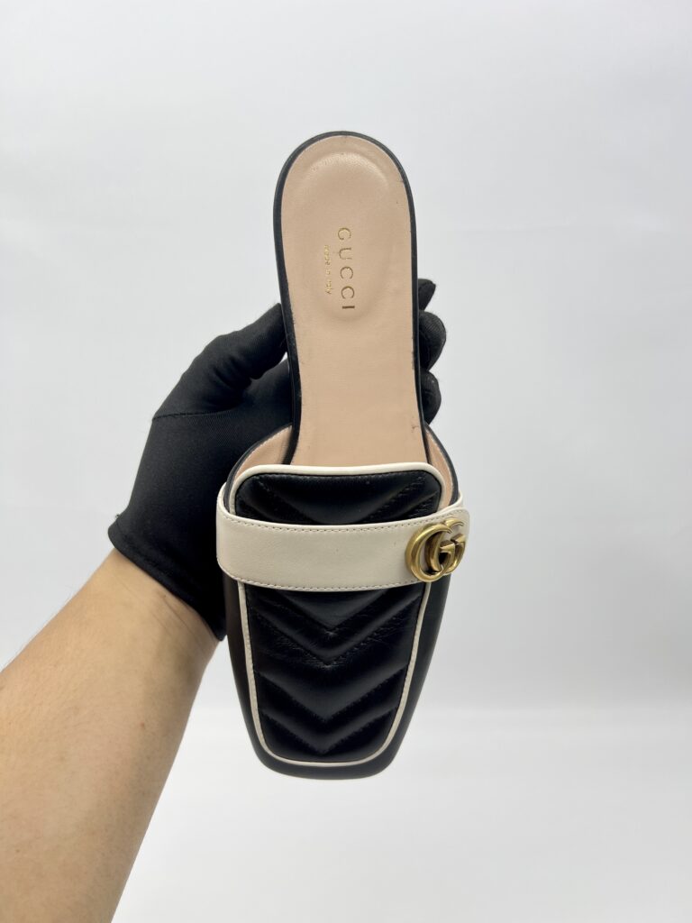 Gucci GG Slide Sandal Black White