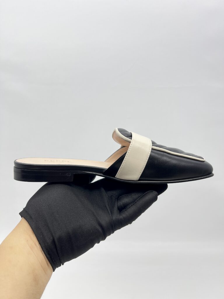Gucci GG Slide Sandal Black White
