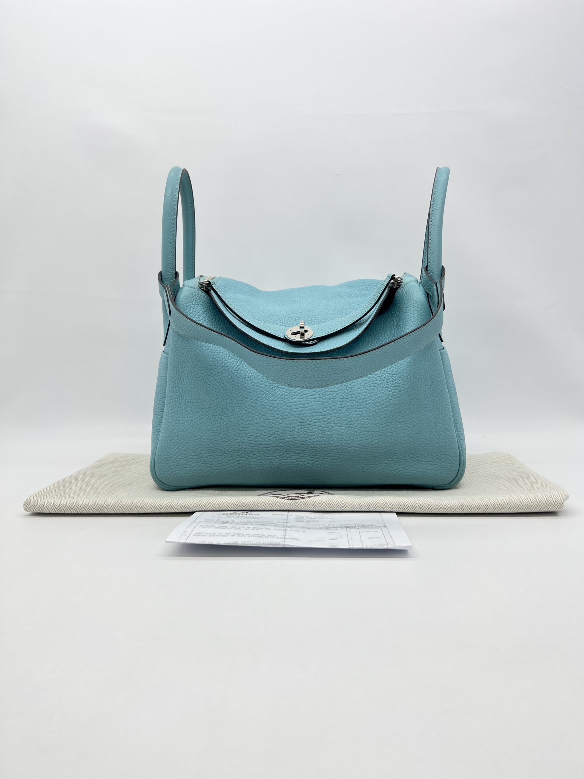 Hermes Lindy 30 Bleu Atoll PHW