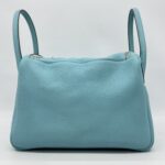 Hermes Lindy 30 Bleu Atoll PHW