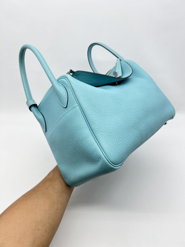 Hermes Lindy 30 Bleu Atoll PHW