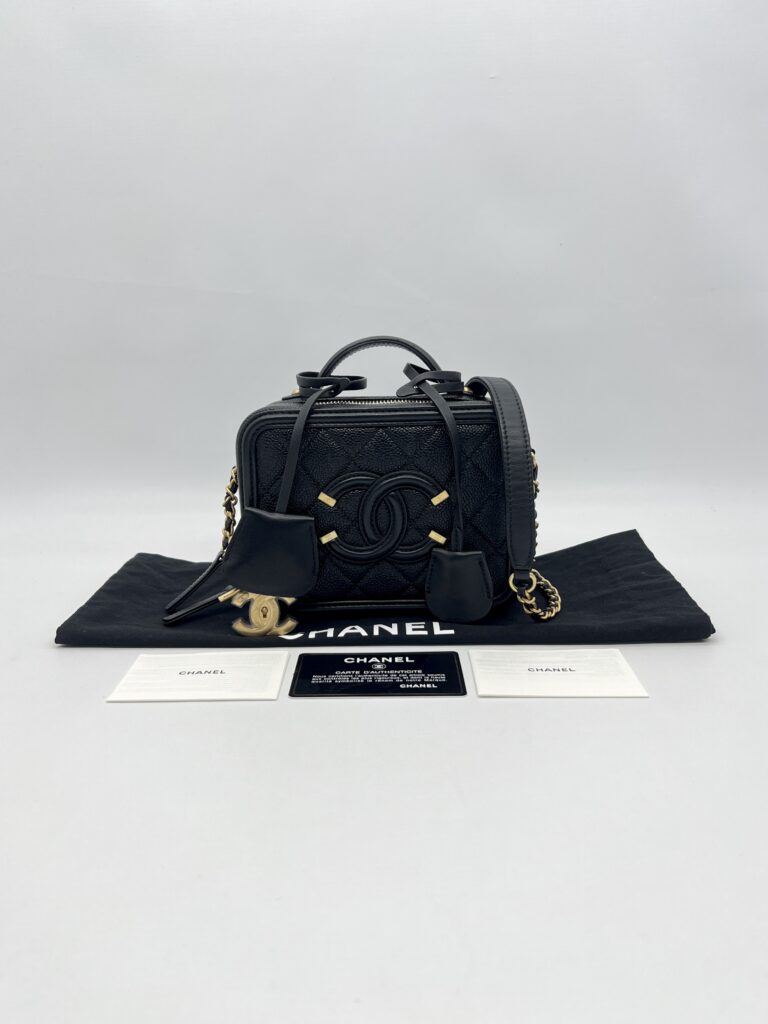 Chanel Vanity Case Top Handle Caviar Black GHW