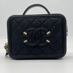 Chanel Vanity Case Top Handle Caviar Black GHW