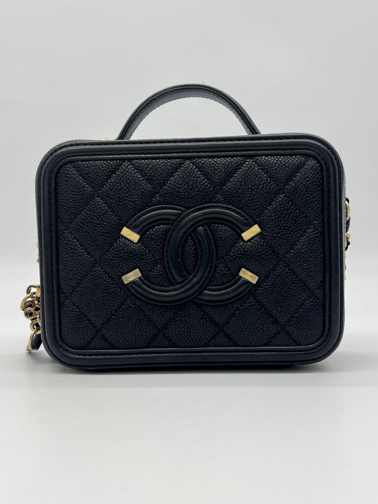 Chanel Vanity Case Top Handle Caviar Black GHW