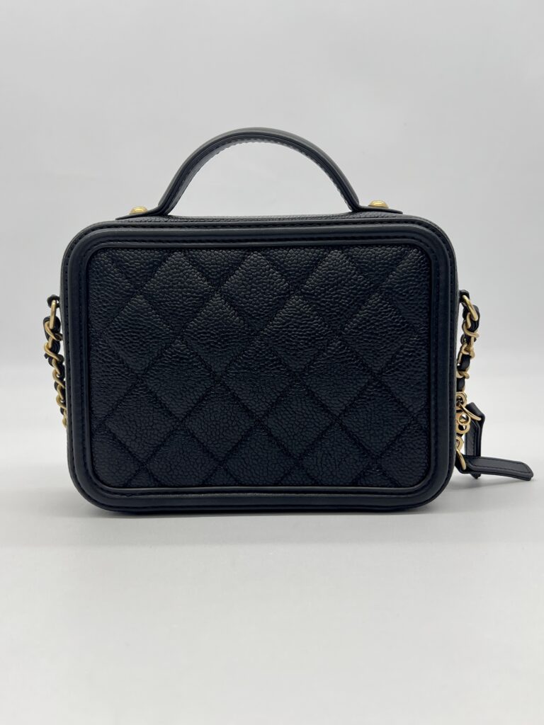 Chanel Vanity Case Top Handle Caviar Black GHW