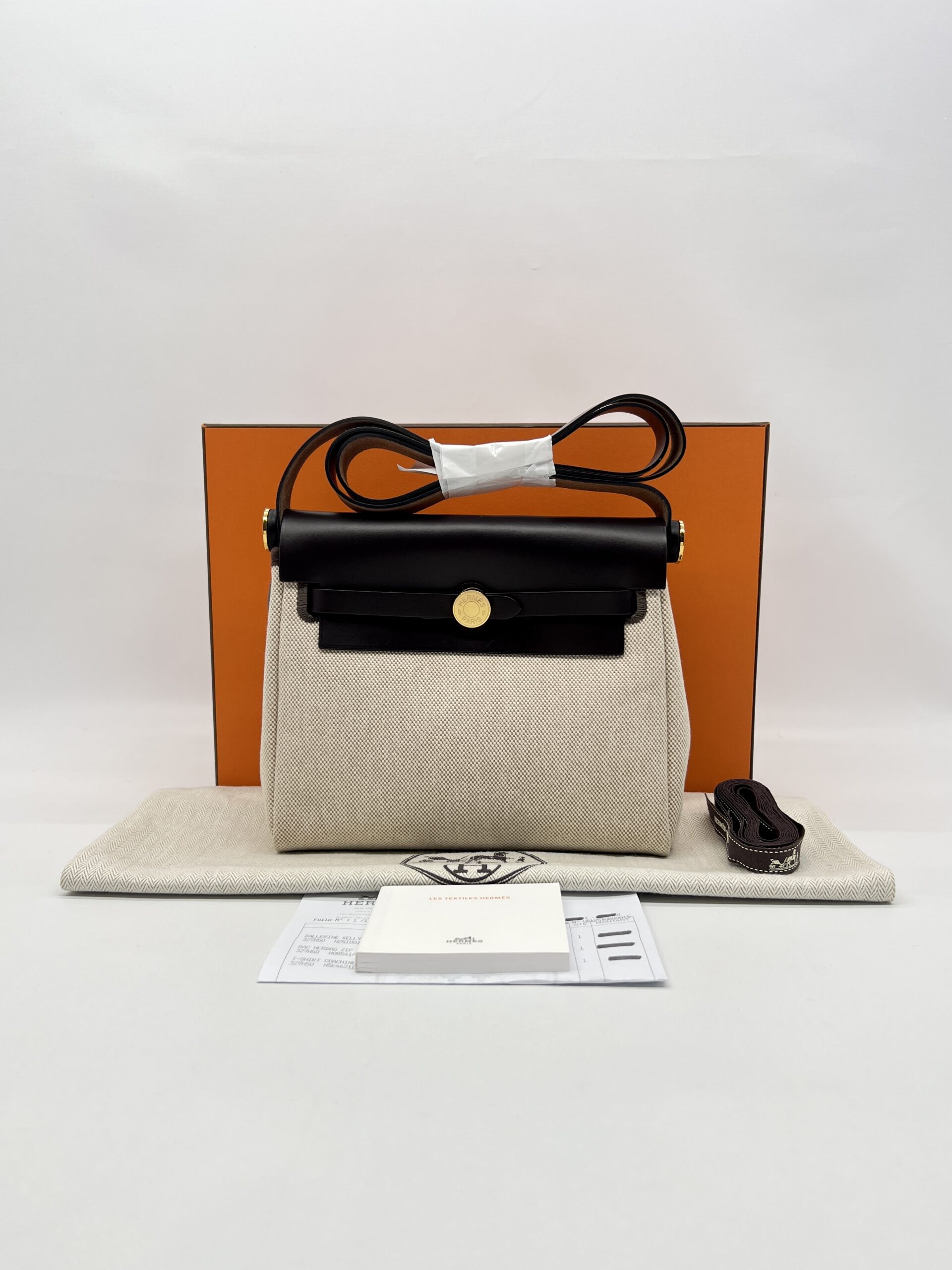 Hermes Mini Herbag 20 Beige Ebene Ecru GHW