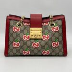 Gucci Padlock Shoulder Chain GG Supreme Apples Red GHW