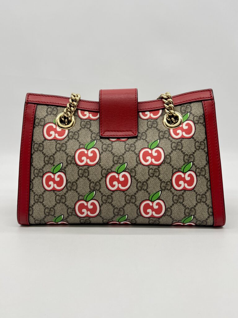 Gucci Padlock Shoulder Chain GG Supreme Apples Red GHW
