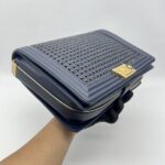 Chanel Boy 30 Lambskin Braided Navy GHW