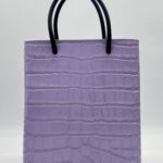 Balenciaga Mini Shopping Tote Embossed Croco Lilac  SHW