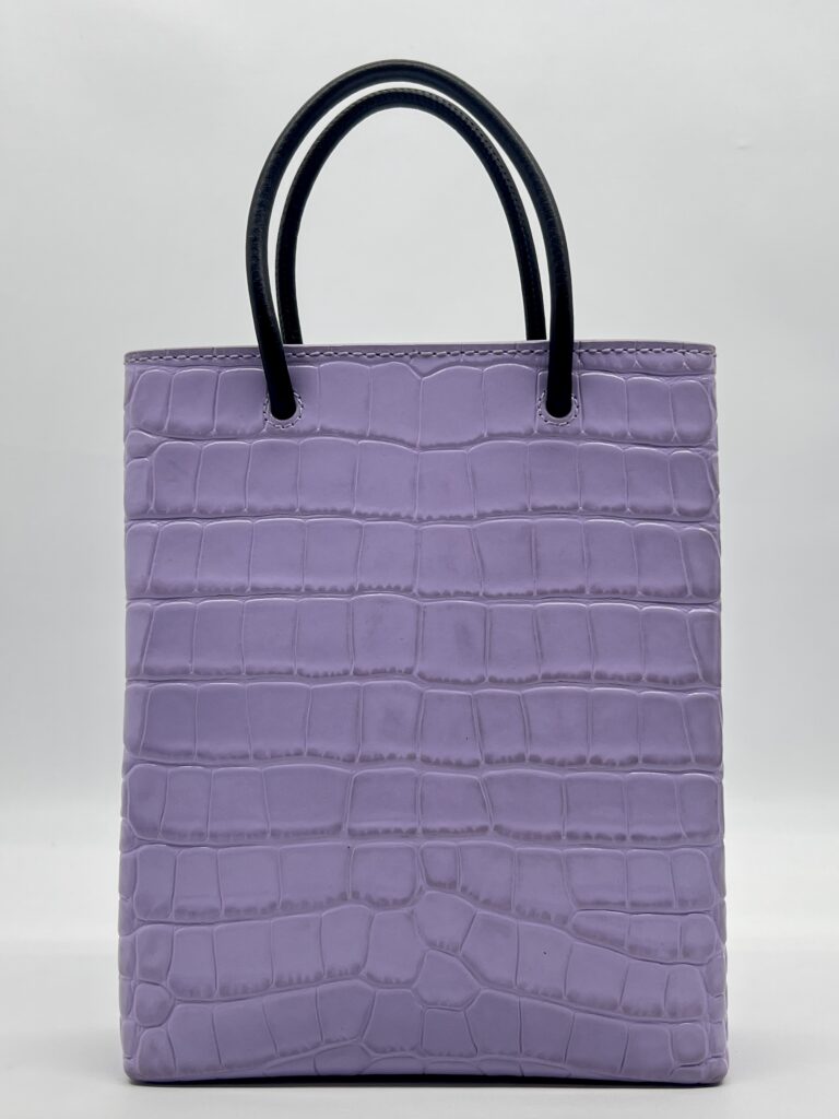 Balenciaga Mini Shopping Tote Embossed Croco Lilac  SHW