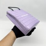 Balenciaga Mini Shopping Tote Embossed Croco Lilac  SHW