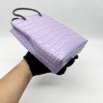 Balenciaga Mini Shopping Tote Embossed Croco Lilac  SHW