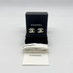 Chanel CC Crystal Earings Light Gold