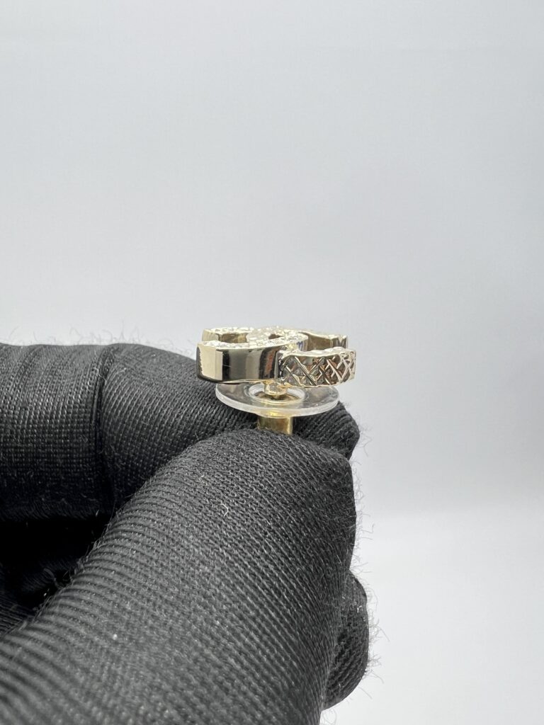 Chanel CC Crystal Earings Light Gold