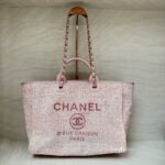 Chanel Deauville Medium Raffia Pink GHW