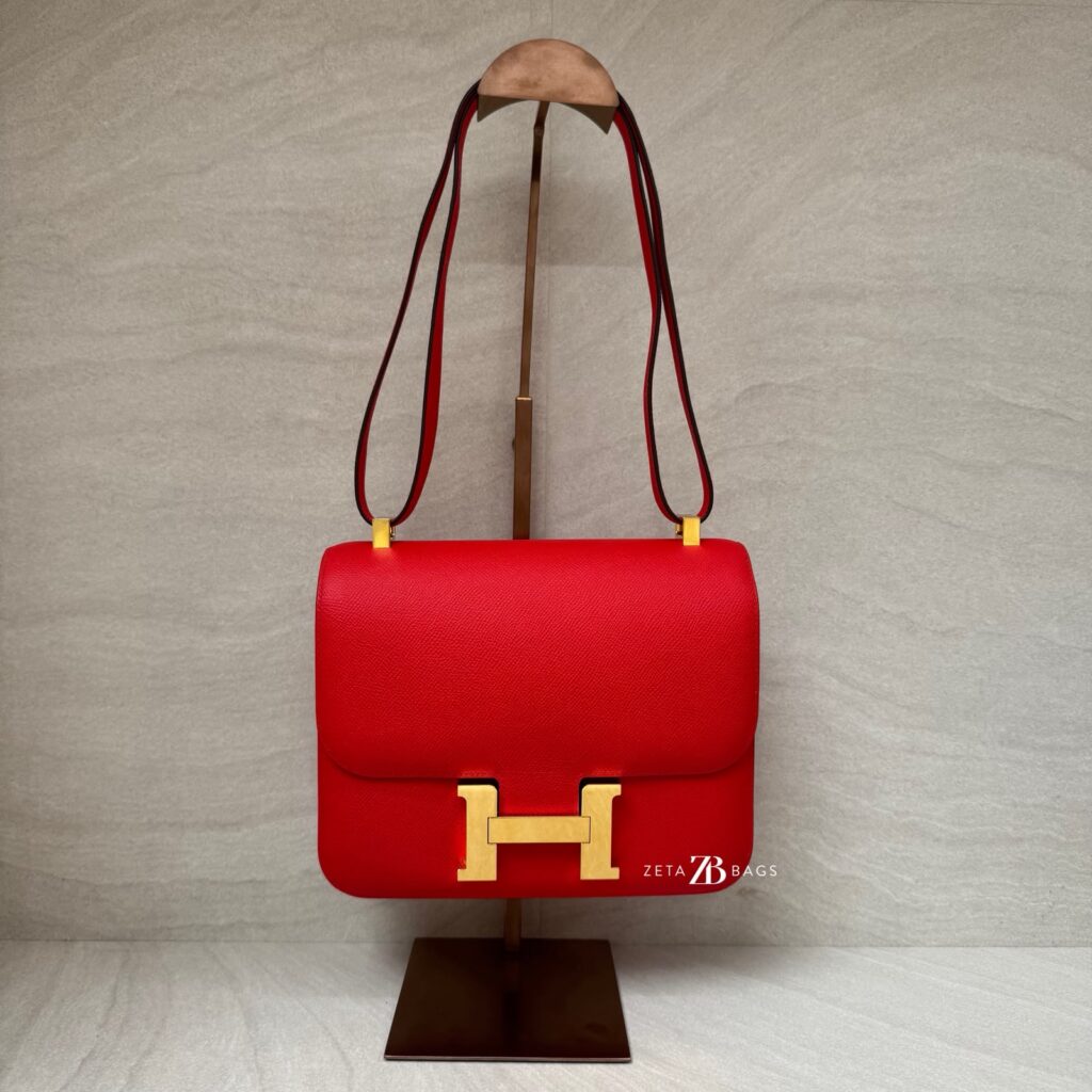 Hermes Constance 24 Epsom Rouge De Coeur GHW