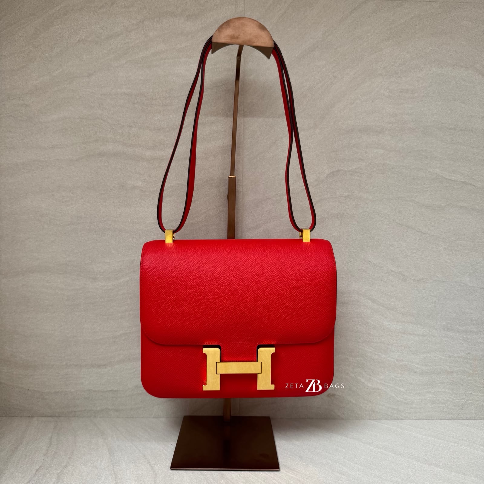 Hermes Constance 24 Epsom Rouge De Coeur GHW