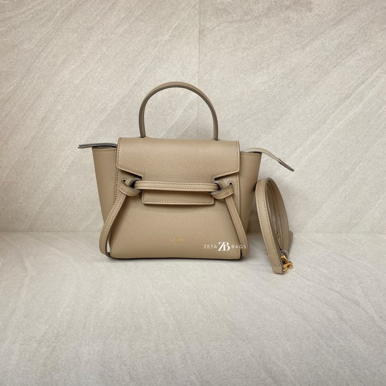 Celine Pico Belt Bag Grained Calfskin Light Taupe GHW
