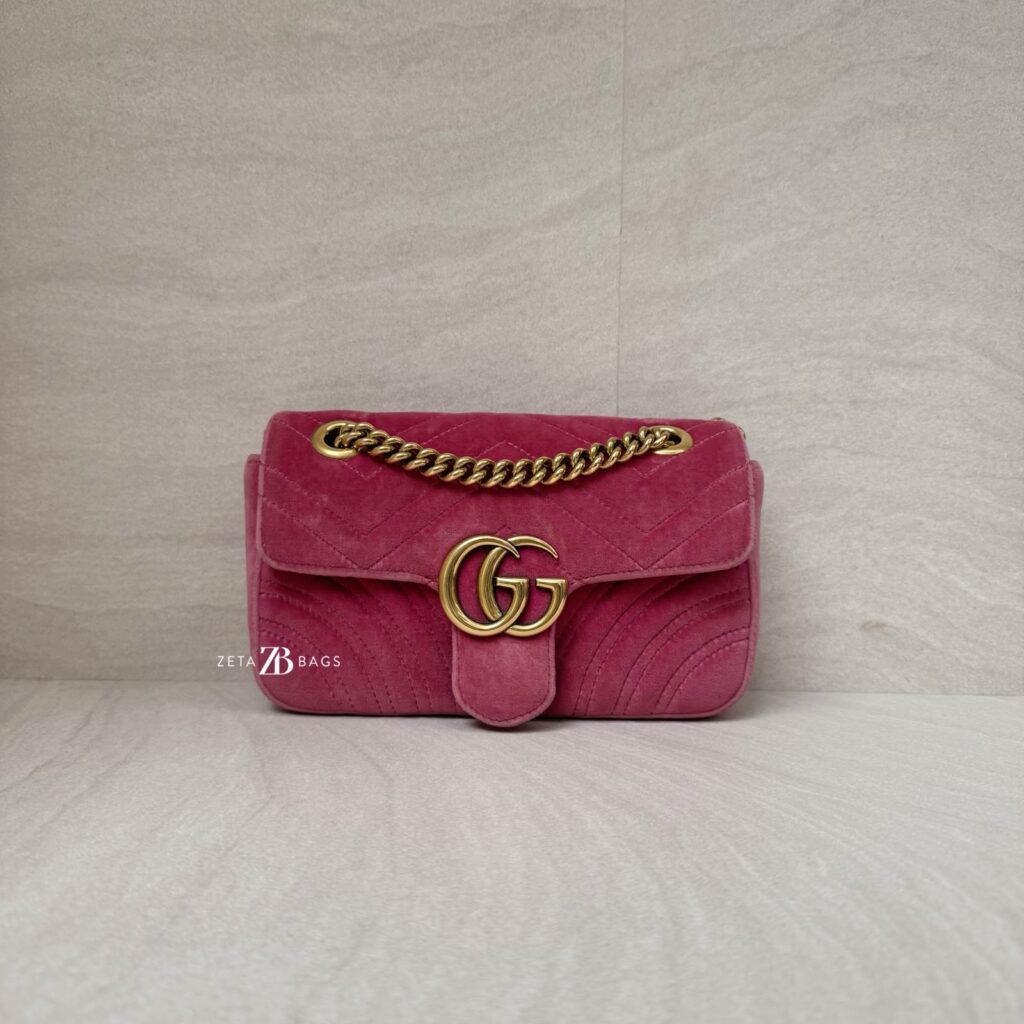 Gucci Marmont Mini Pink Velvet  GHW