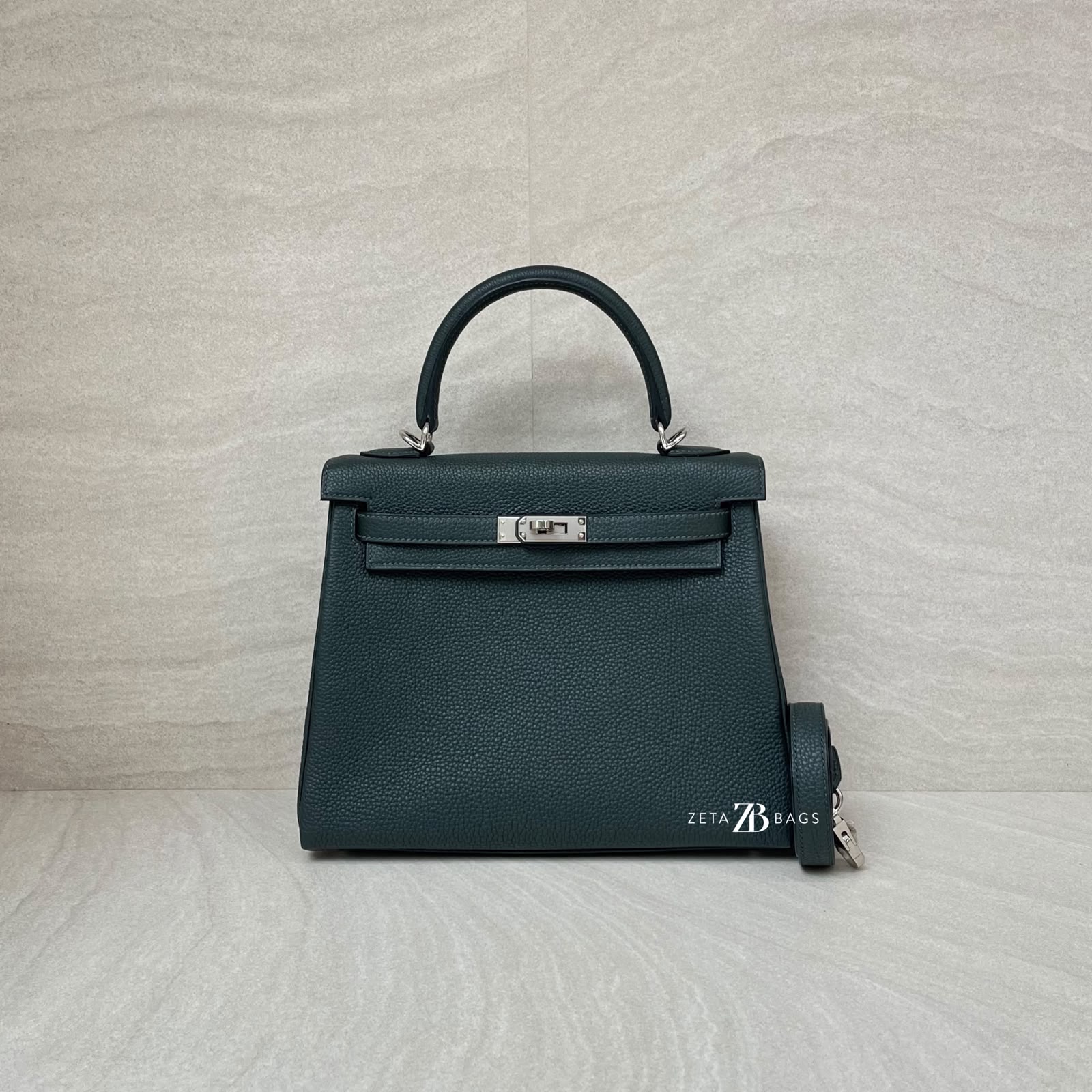 Hermes Kelly 25 Togo Vert Fonce PHW