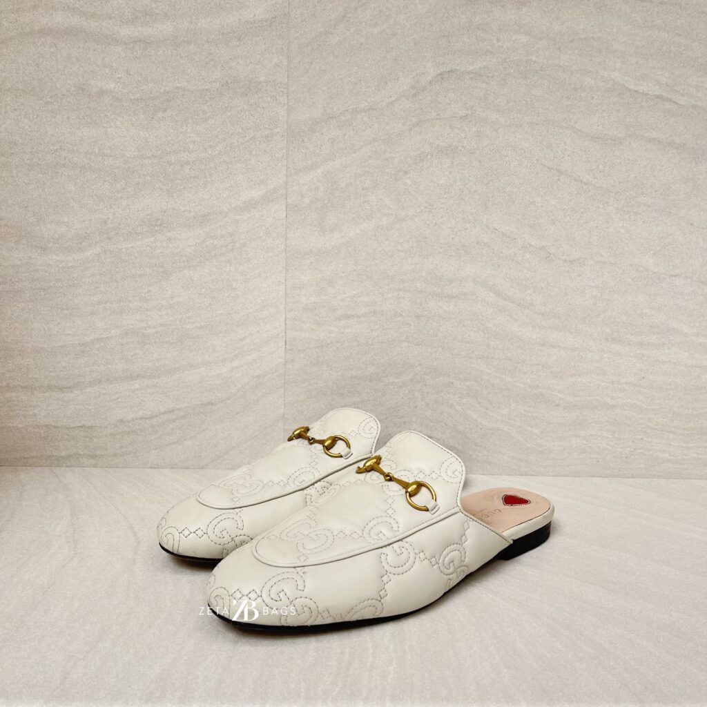 Gucci Princetown Slipper Leather White GHW