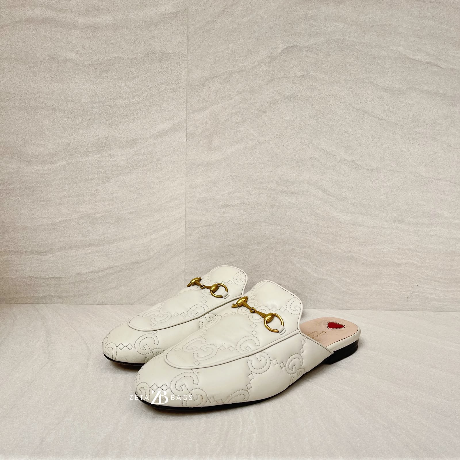 Gucci Princetown Slipper Leather White GHW