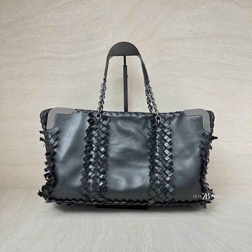 Bottega Veneta Fringe Tote bag Intrecciato Black