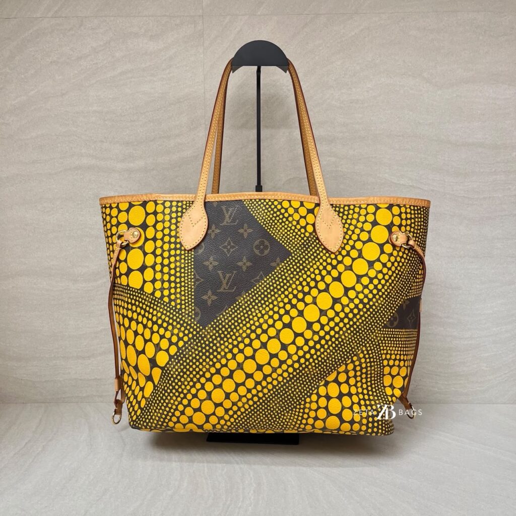 Louis Vuitton Neverfull MM x Yayoi Kusuma Monogram Yellow GHW