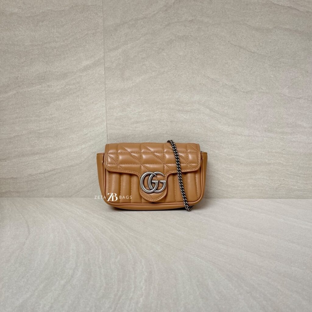 Gucci Marmont Super Mini Geometric Caramel SHW