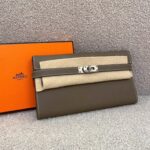 Hermes Kelly Wallet Etoupe Epsom PHW