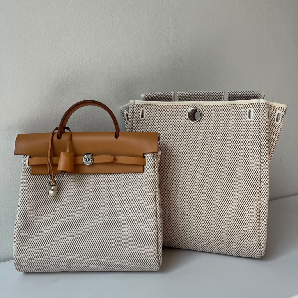 Hermes Herbag 2 in 1 Backpack Ecru/Natural Sable PHW