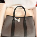 Hermes Garden Party 30 Ardoise Black Canvas PHW