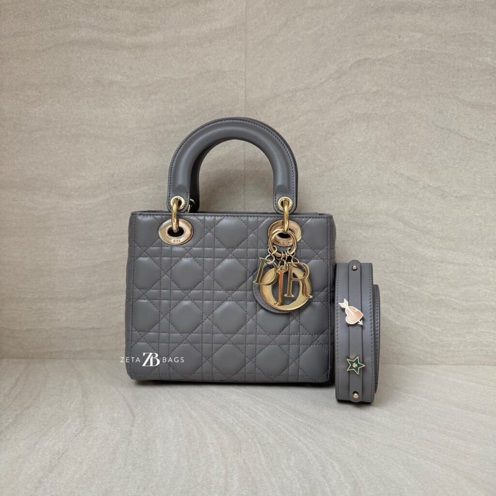 Dior Lady Dior Small Grey GHW