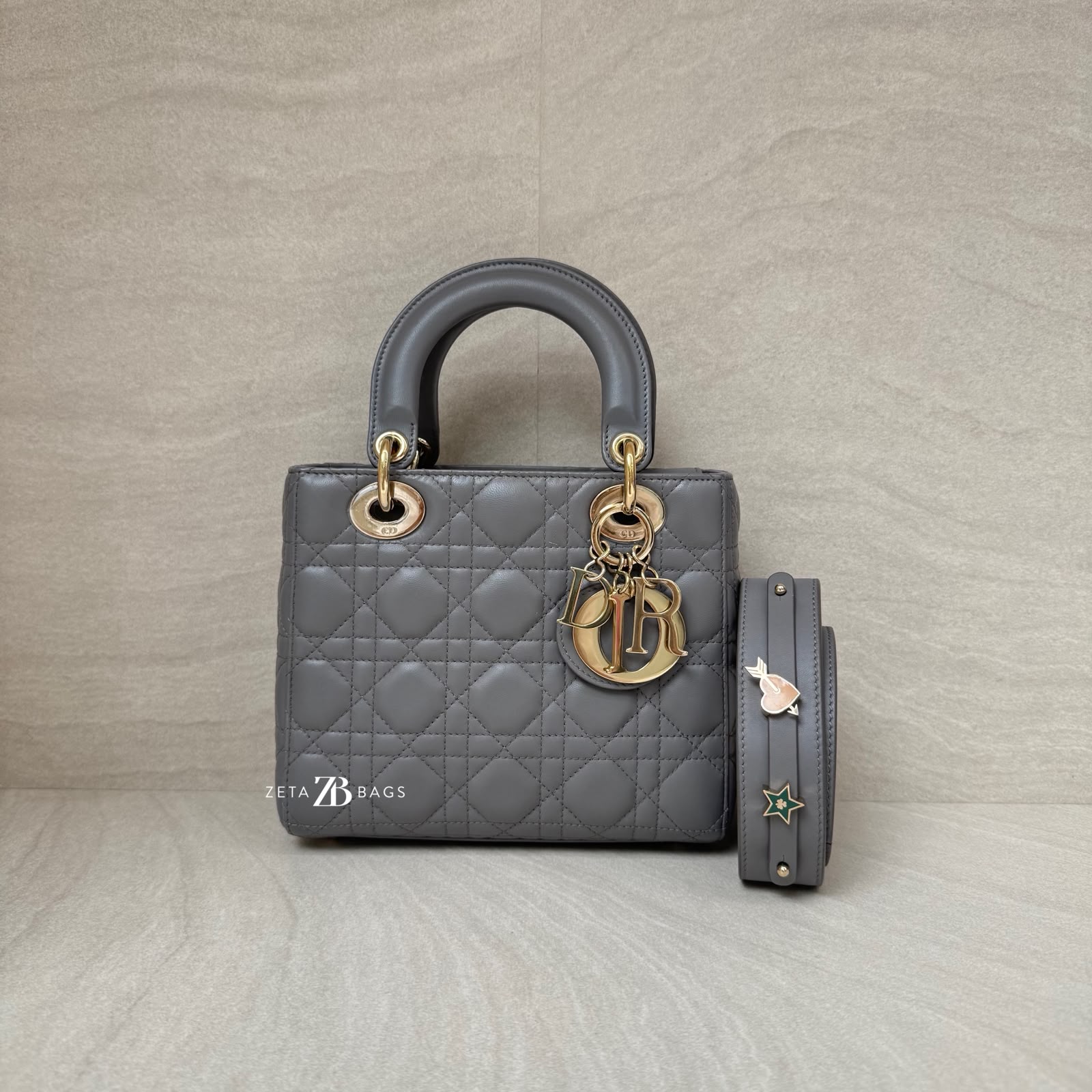 Dior Lady Dior Small Grey GHW