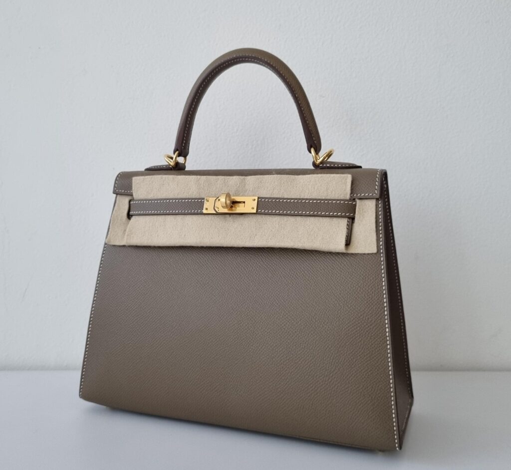 Hermes K25 Black Epsom Sellier GHW