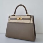 Hermes K25 Black Epsom Sellier GHW