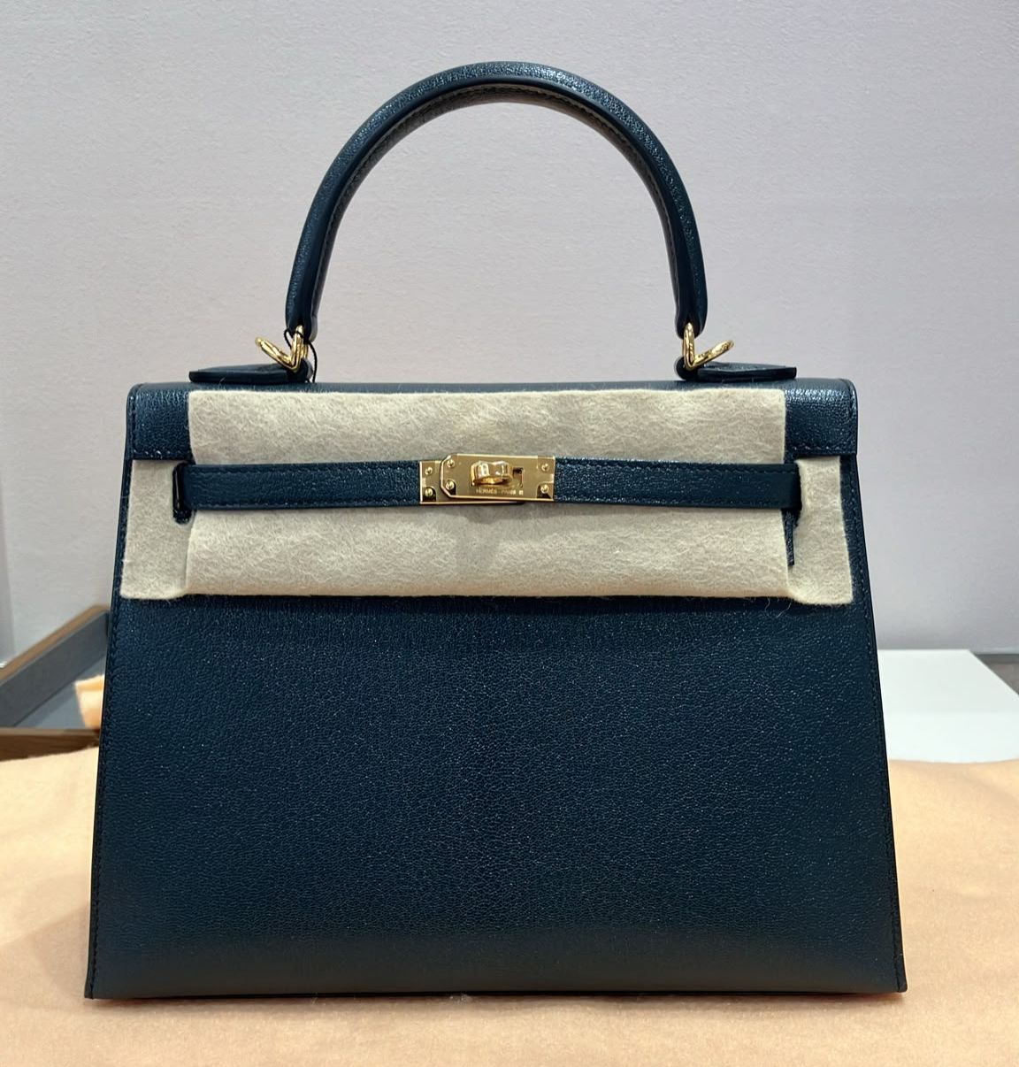 Hermes K25 Etoupe Epsom Sellier GHW