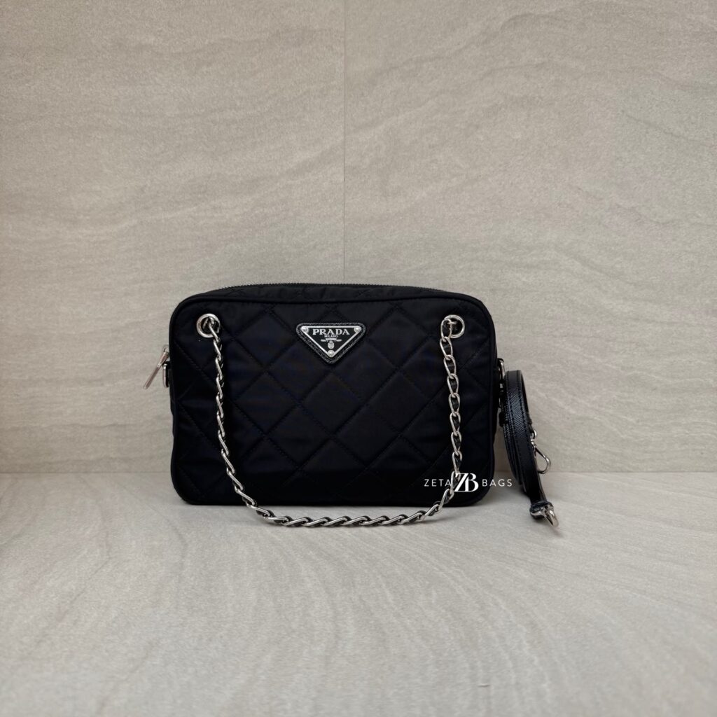 Prada Impuntu Shoulder Bag Nylon Black SHW