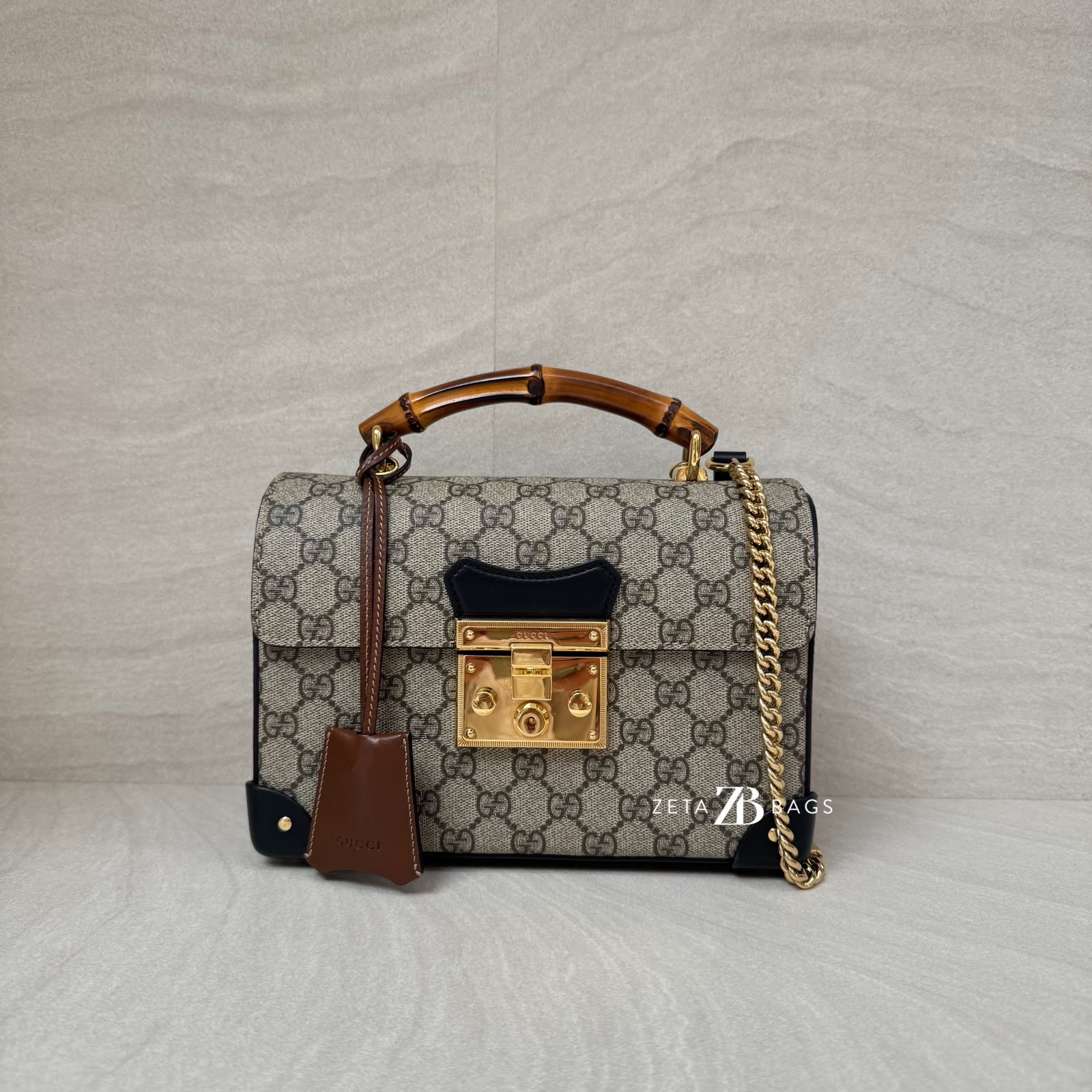 Gucci Padlock Bamboo GG Supreme Brown Black GHW
