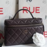 Chanel Vanity Slim Dark Brown Caviar GHW