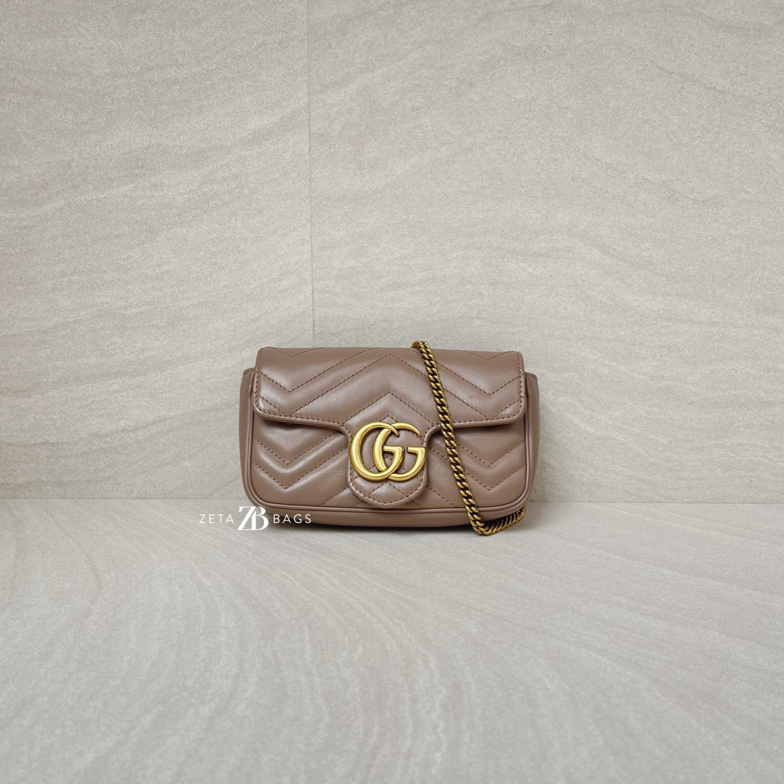 Gucci Marmont Super Mini Nude GHW