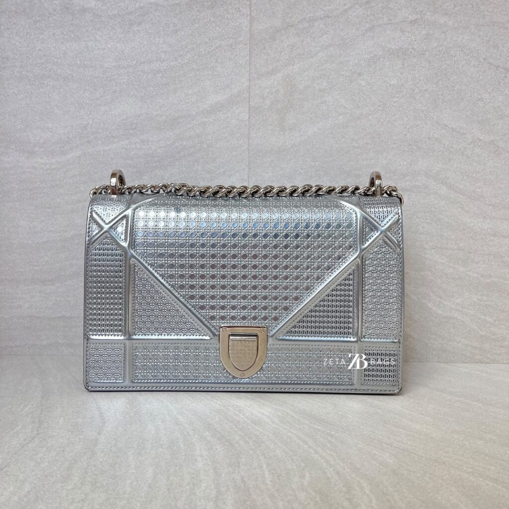 Dior Diorama Medium Metallic Silver SHW