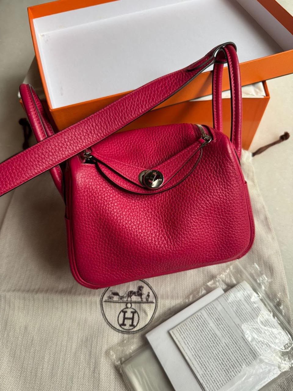 Hermes Mini Lindy Framboise PHW