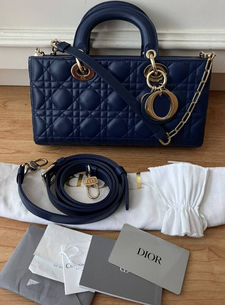 Dior Lady Djoy Medium Navy GHW
