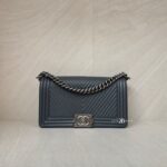 Chanel Boy 25 Chevron Grey RHW