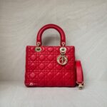 Dior Lady Dior Medium Red GHW