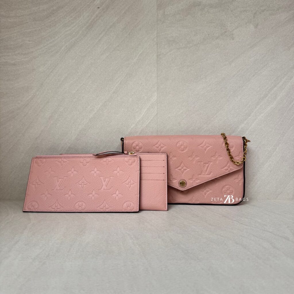 Louis Vuitton Felicie GM Monogram Empreinte Rose Poudre GHW
