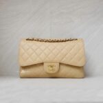 Chanel Jumbo Classic D Flap Caviar Beige GHW